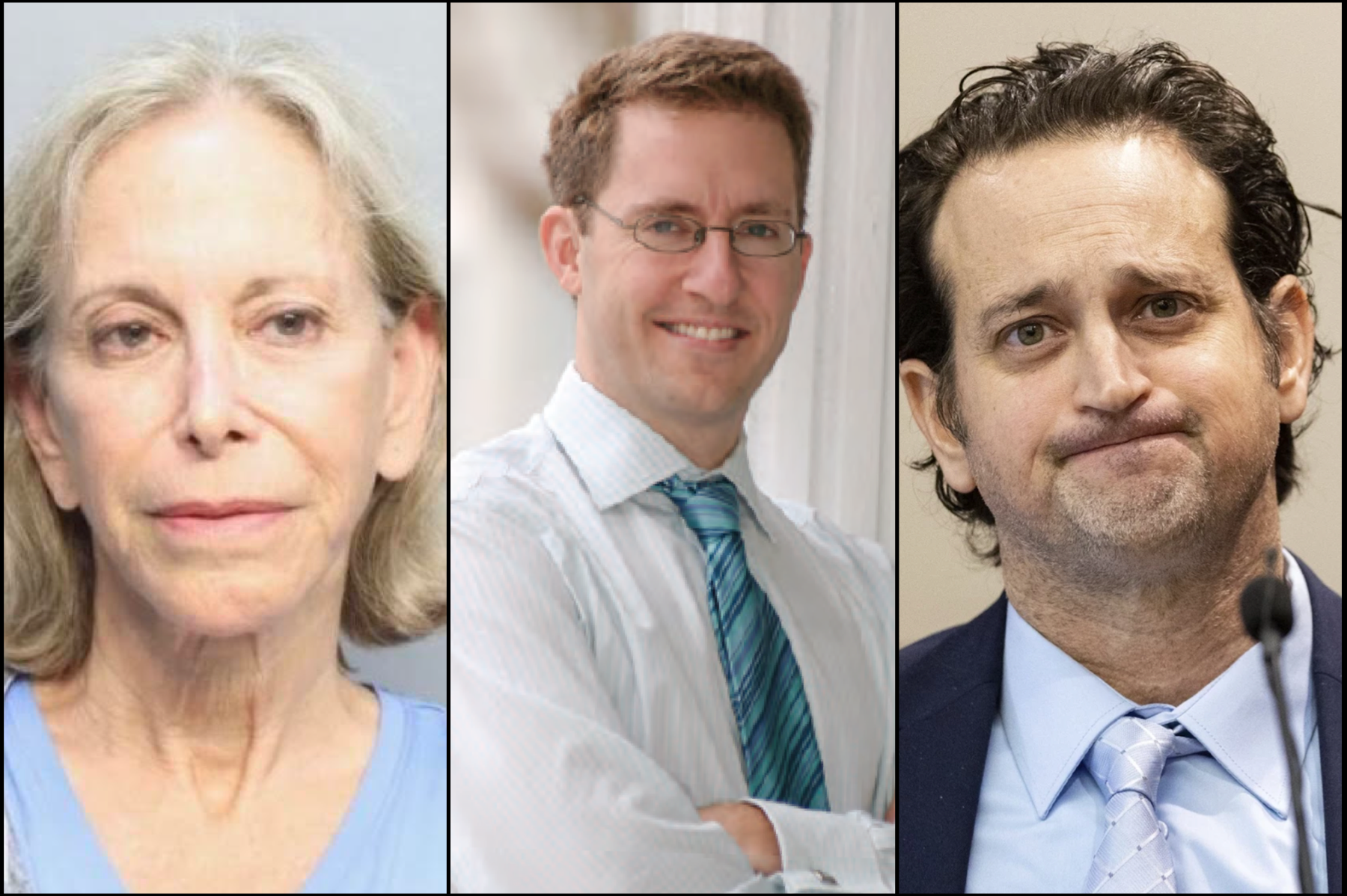 Donna Adelson (left) and Charlie Adelson (right) are now both in prison for the 2014 murder of Dan Markel (center)
